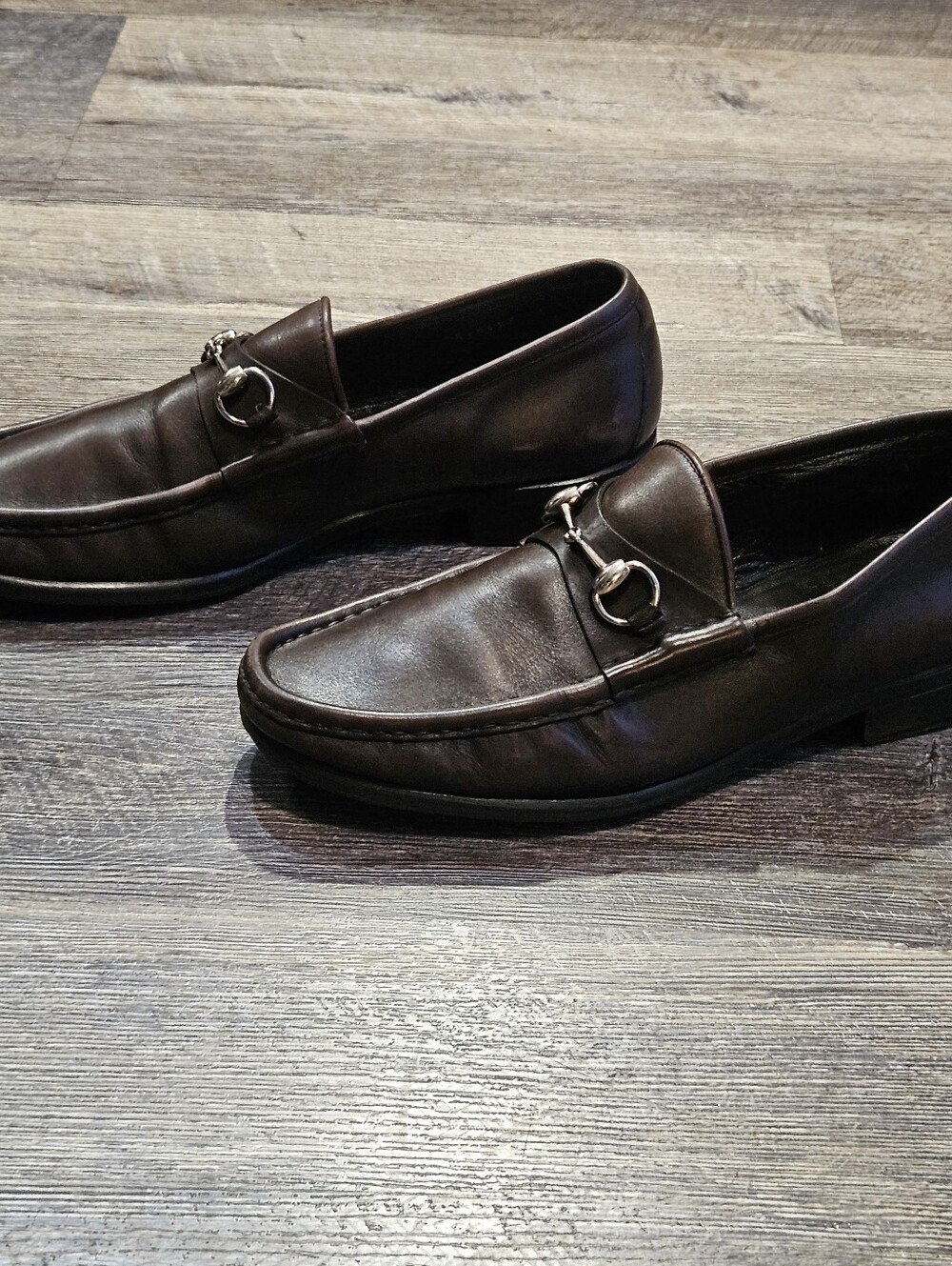Vintage GUCCI Horsebit Chocolate Brown Loafer Men Size 9 - Picture 4 of 6